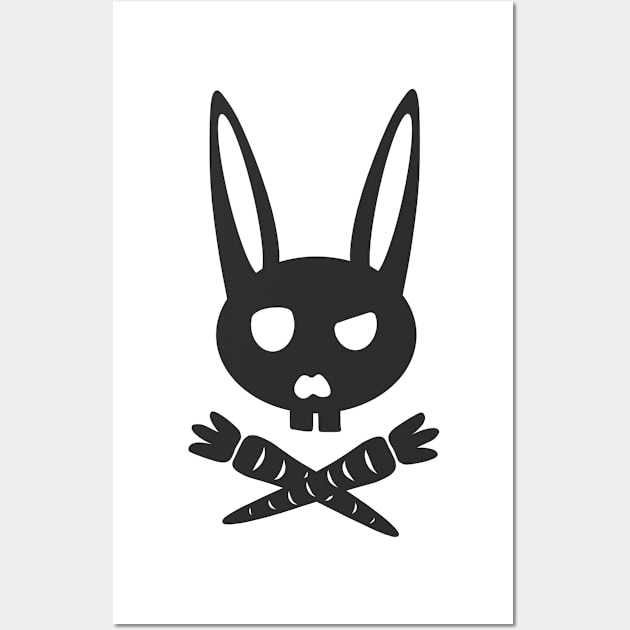 Pink Bunny Skull Wall Art by panco